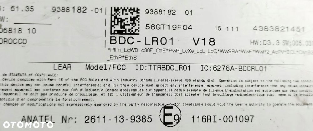 M54 MODUŁ STEROWNIK BDC FEM BMW X1 F48 9388182 - 6