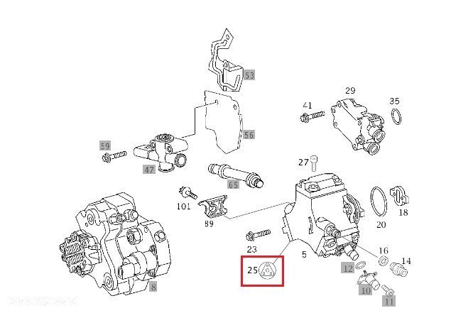 MERCEDES OM611 OM612 OM668 Zestaw naprawczy pompy wysokiego cisnienia - 2