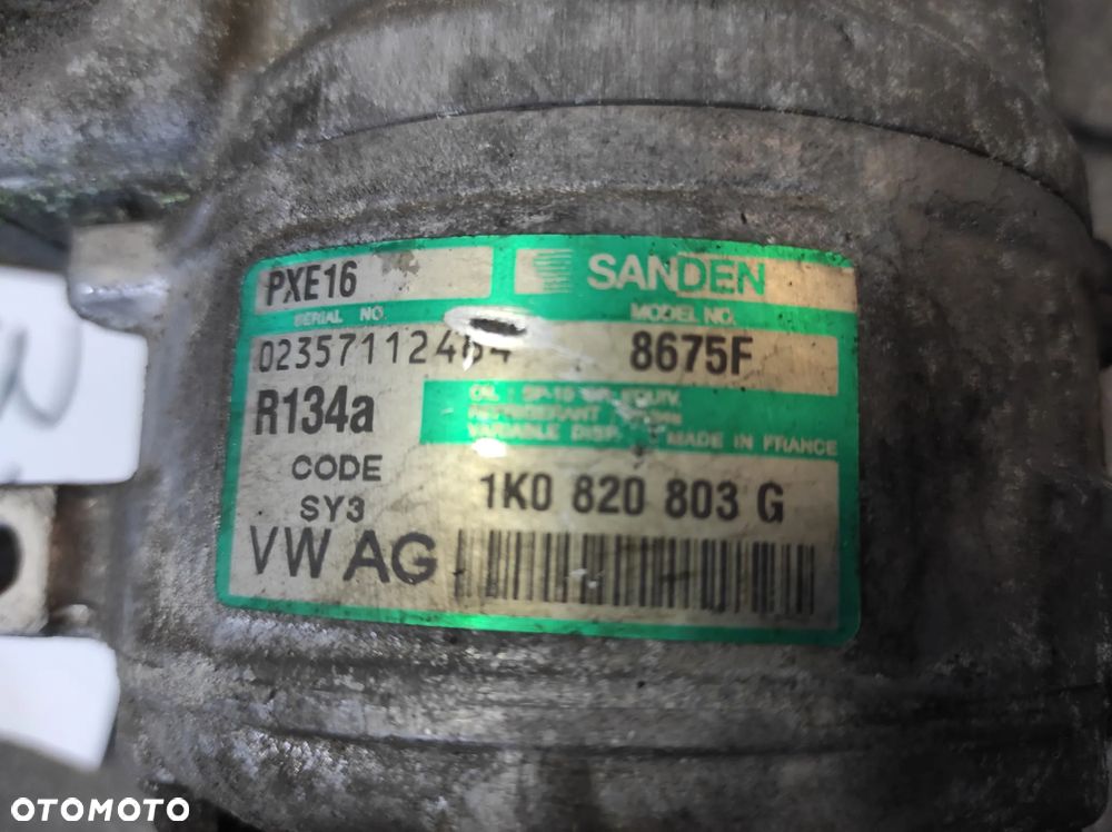 VW AUDI SEAT SKODA SPREŻARKA KOMPRESOR POMPA KLIMATYZACJI KLIMA SANDEN PXE 16 1K0820803G 1K0820803Q  WYSYŁKA !!! - 2