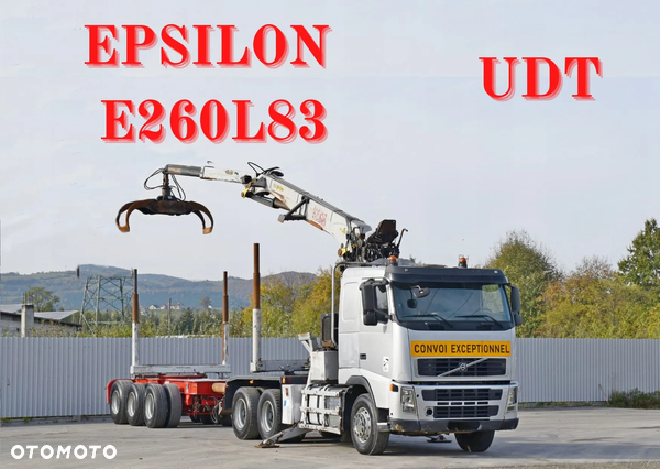 Volvo FH 520 * DO TRANSPORTU DREWNA * EPSILON E260L83 * PRZYCZEPA * 6x4