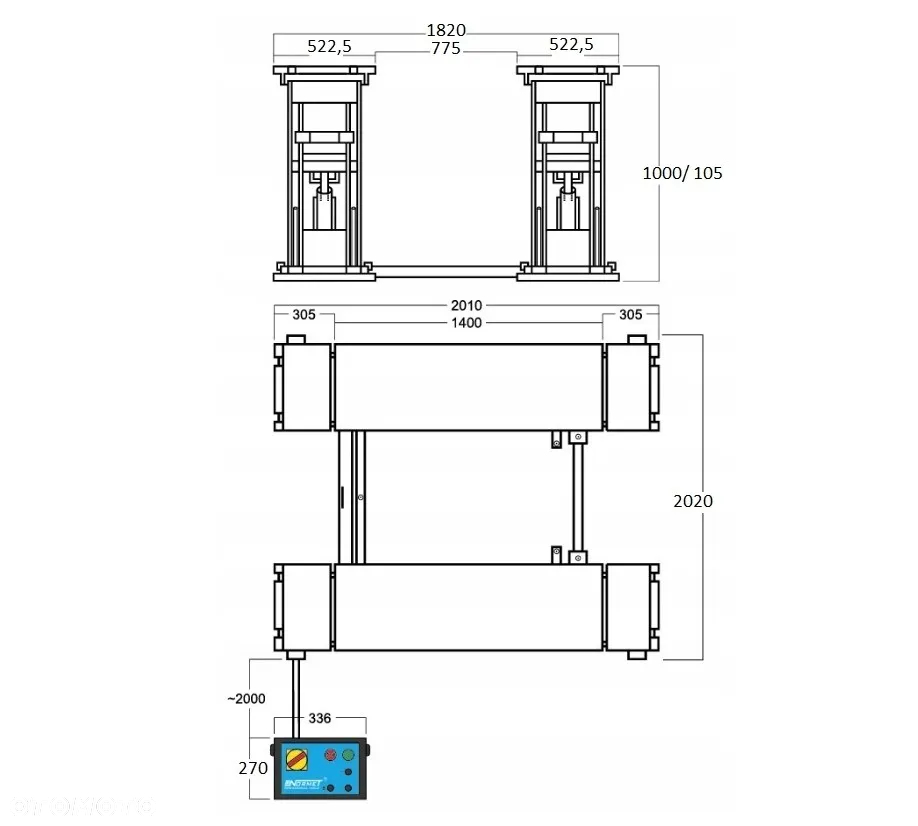 Podnośnik Nożycowy Warsztatowy  Mobilny 3500kg  PX-3000X 100cm Normet - 10