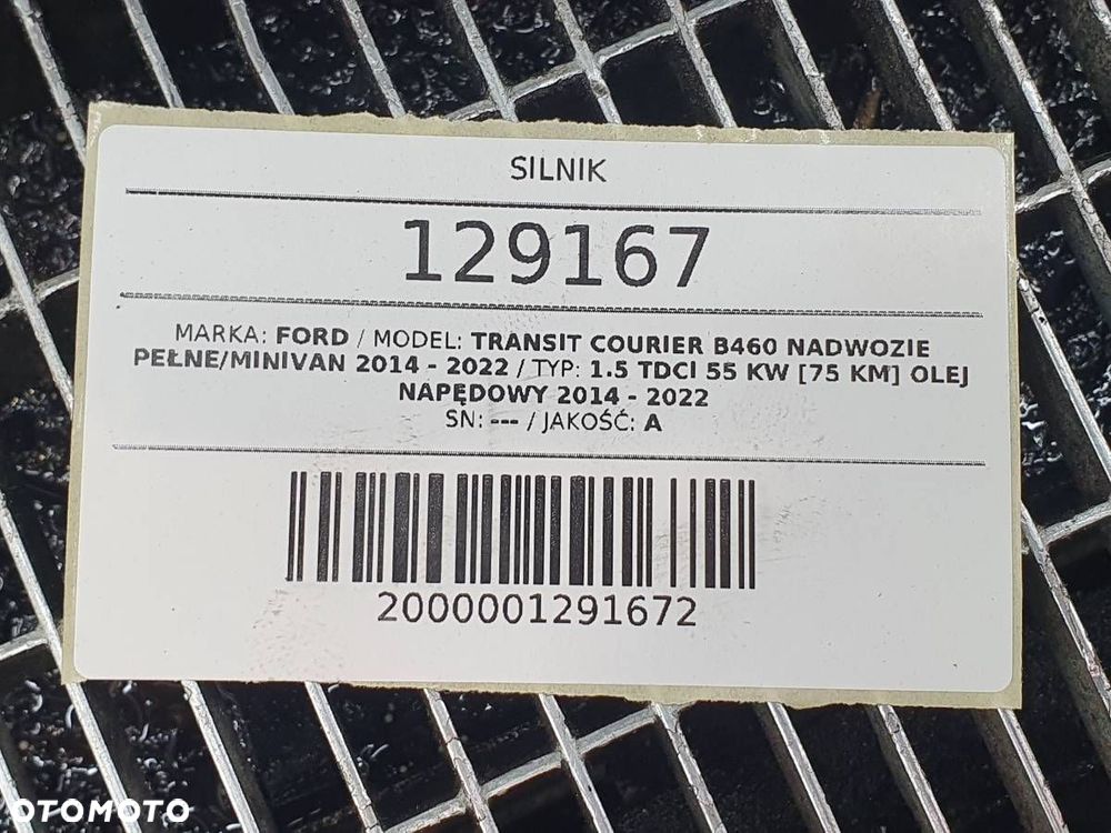 SILNIK KOMPLETNY XWCB 1.5 TDCI 75 FORD TRANSIT COURIER - 11