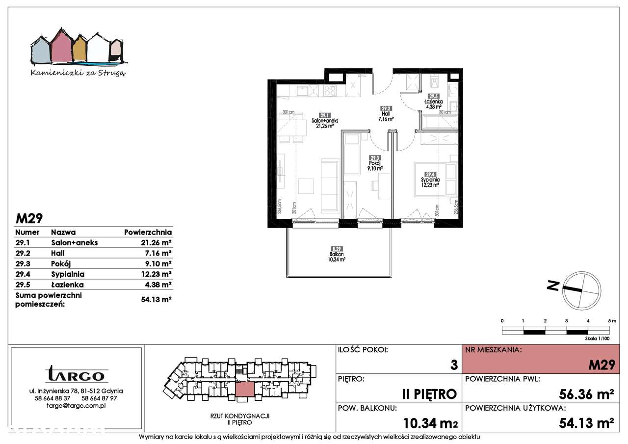 3-pokojowe mieszkanie 54m2 + balkon Bezpośrednio - Pełny obrazek: 2/9