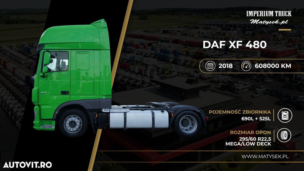 DAF XF 480 / MEGA / CABINĂ SUPER SPACE / PLATĂ JOSĂ / EURO 6 - 3