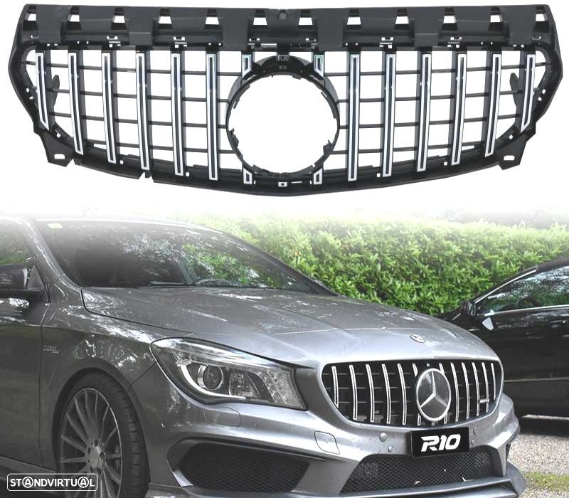 GRELHA MERCEDES CLA C117 16-18 LOOK AMG GT PRETO CROMADO - 1