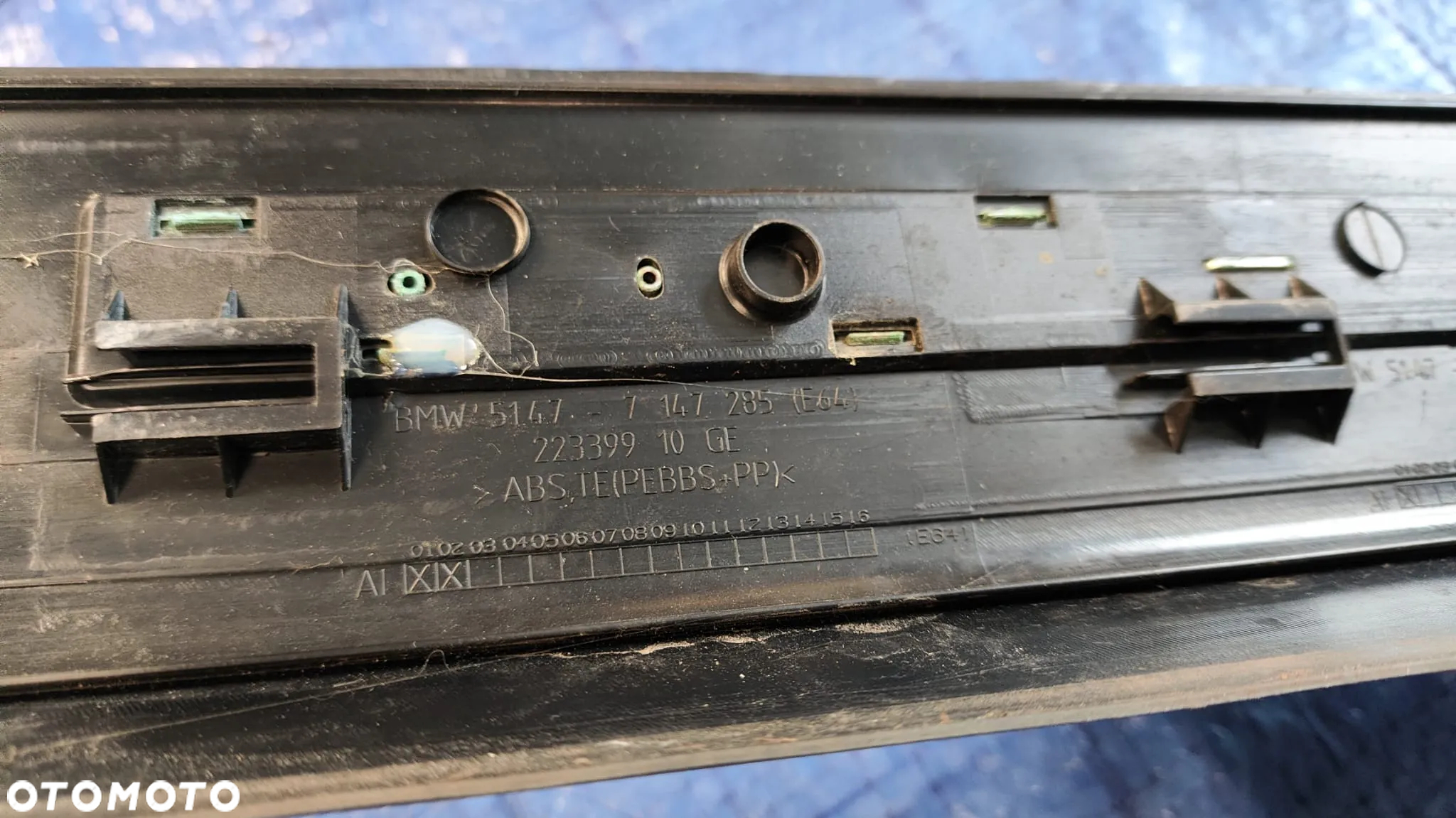 LISTWA NAKŁADKA PROGOWA PROGU PRÓG LISTWY NAKŁADKI PROGOWE KOMPLET LEWA PRAWA 7147286 7011076 7008932 7011075 7147285 7008931 BMW E63 E64 - 12