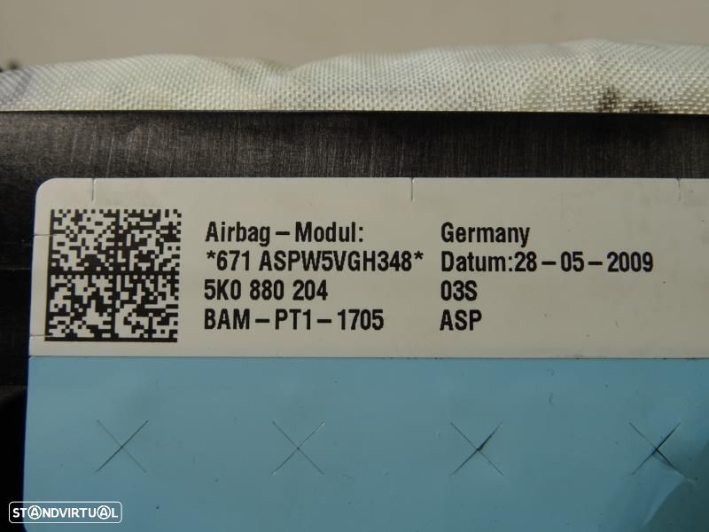 Airbag De Passageiro Volkswagen Scirocco (137, 138)  5K0880204 / 5K0 8 - 5