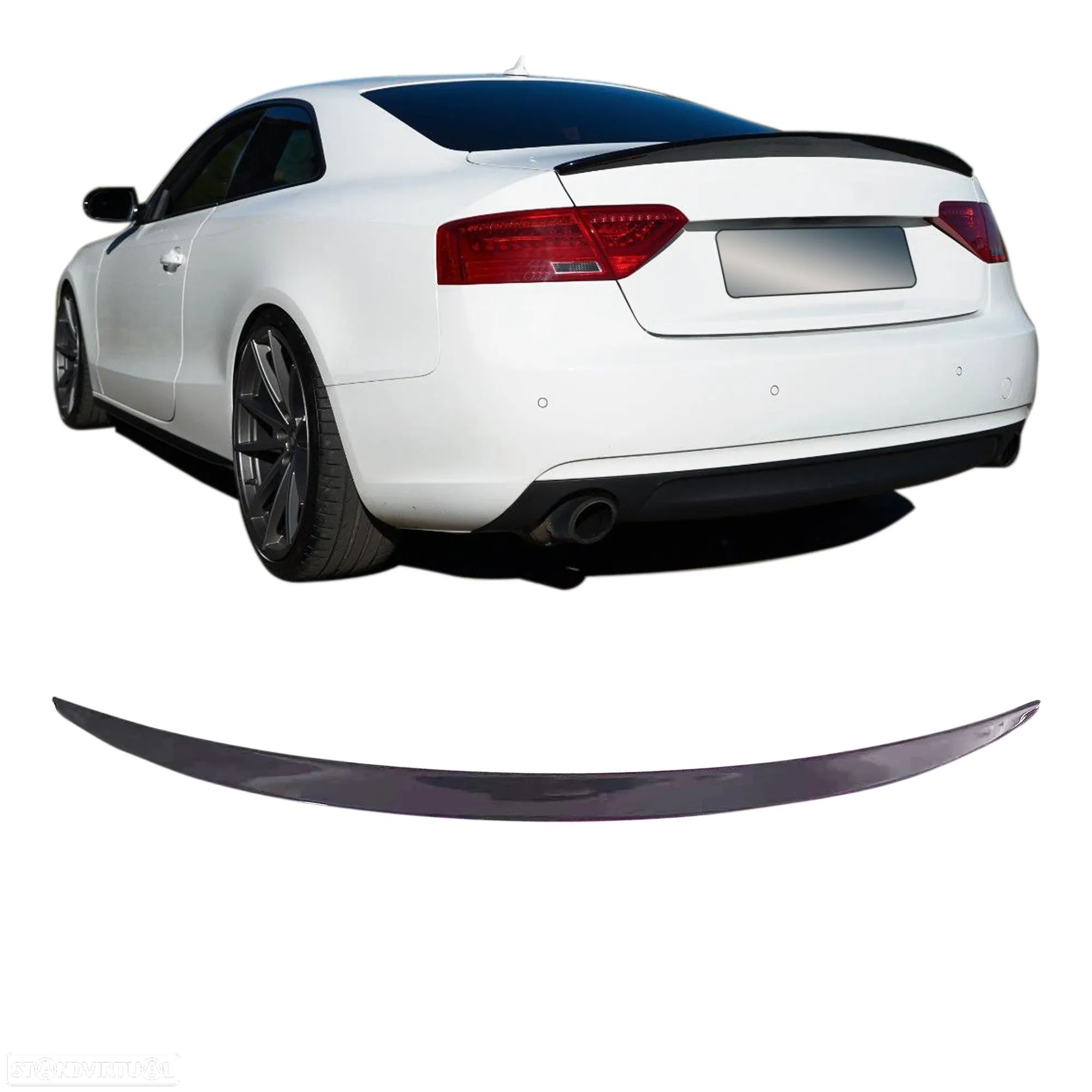 Aileron / lip / spoiler traseiro em preto piano brilhante para Audi A5 8T coupe 2007-2016 em plástico ABS - 1