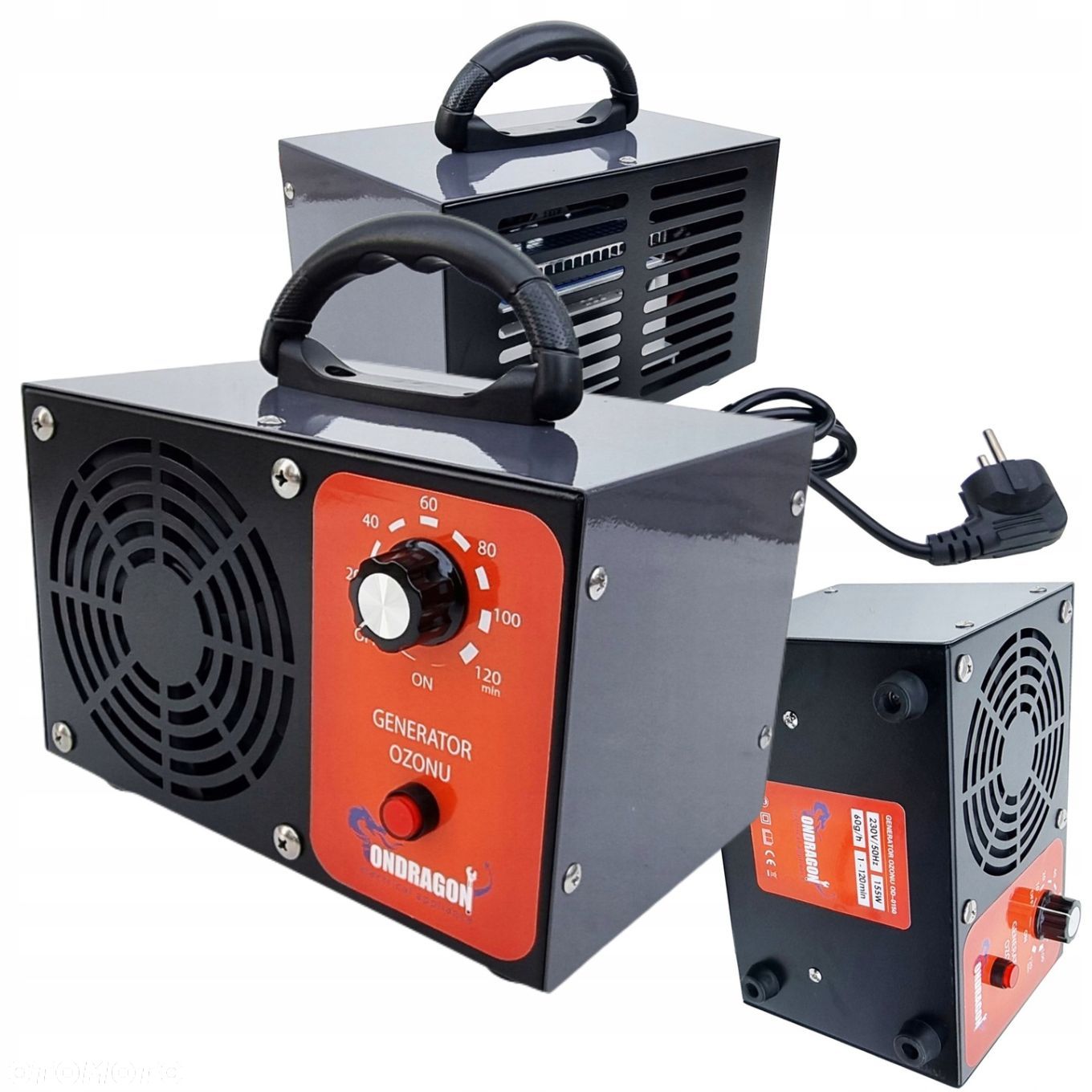 ONDRAGON GENERATOR OZONU MOCNY 60 000 MG/H OZONATOR 155W  TIMER OD0150 - 1