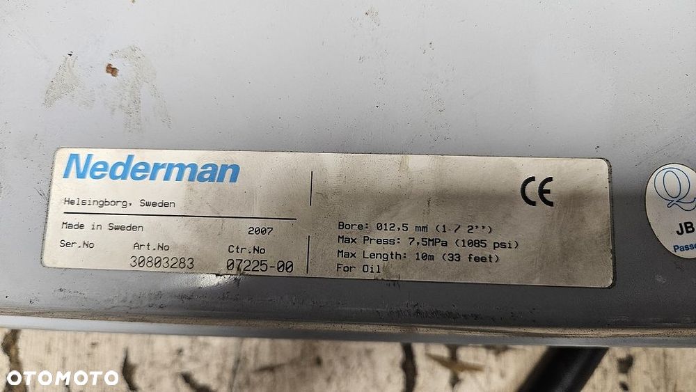 Profesjonalny Zwijacz do węża oleju NEDERMAN 884 10m 1/2" 75 Bar - 8