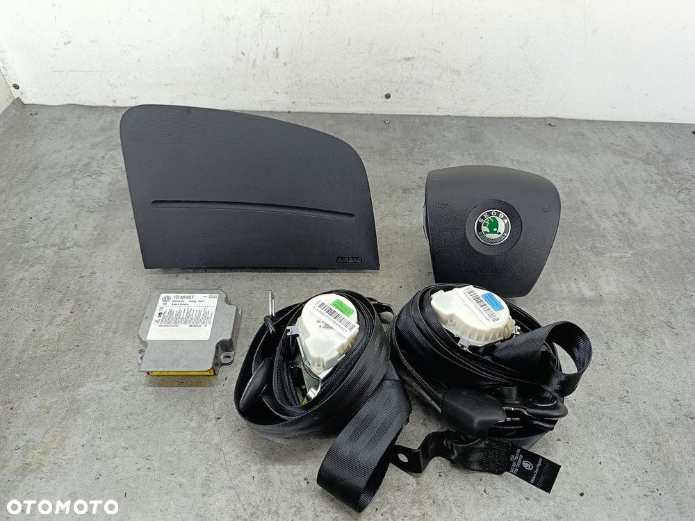 ZESTAW PODUSZEK AIRBAG, PASY PRZÓD, SENSOR SKODA FABIA II 5J1880202B - 2