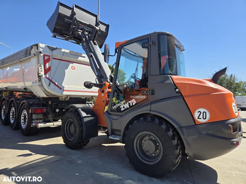Hitachi ZW75-6, 2023, 151h, EX DEMO, 6 tone, ridica 2,4tone la 3,2m, Cupla rapida, CUPA 1mc, FURCI, articulat, transmisie 4x4, Deutz 75CP, 2 locuri, produs in Germania, posibilitate leasing 4 ani-PROMOTIE 51.900 EUR+Tva - 16