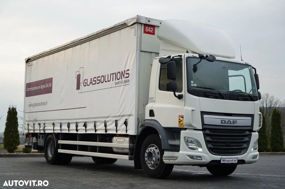 DAF CF 290 / 4X2 / SOLO / CORTINĂ 8M / HALOGEN DHOLLANDIA / PODEA REZISTENTĂ / EURO 6 - 3