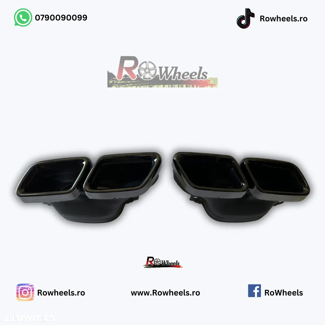 Ornamente tobe Tips evacuare Mercedes AMG S class E class C class W222 W212 W218 W205 W223 black chrome - 3