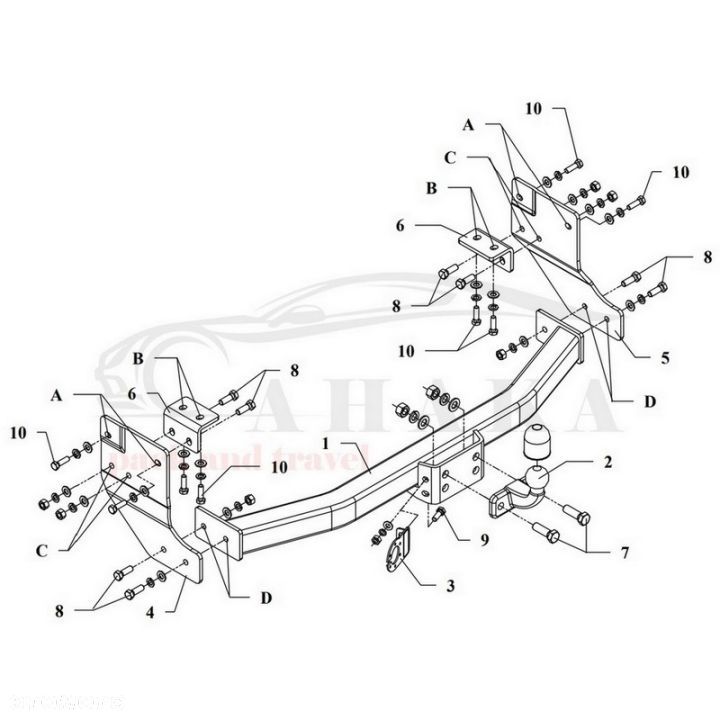 Hak Holowniczy Odkręcany Do Hyundai H100 Furgon, Bus Od 1996 - 2