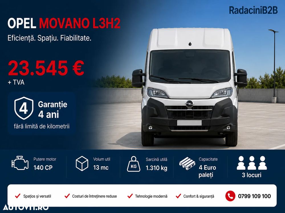 Opel Movano L2H3 VAN volum - 13 mc - 1.310 kg sarcina utila - 4