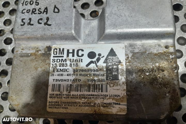 Calculator airbag 13283818 13283818 Opel Corsa D [2006 - 2011] Hatchb - 2