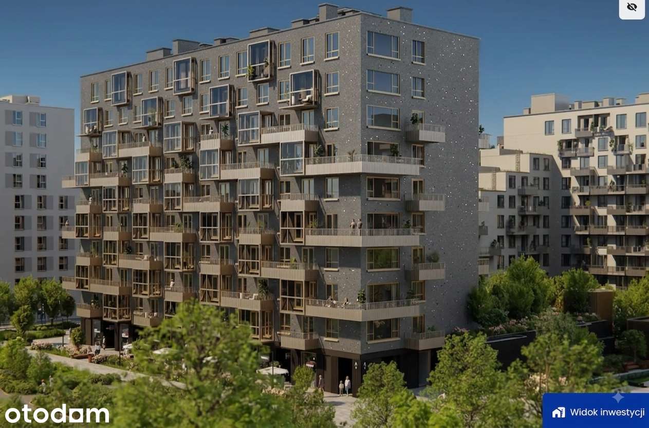 Słoneczne i ciche | 48,2 | 7 piętro | Balkon 7,6 m² | Modern Mokotów
