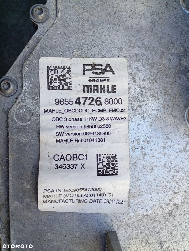 FALOWNIK KONWERTER PRZETWORNICA E-BERLINGO E-C4 MOKKA-E E-2008 E-RIFTER  9855472680 - 4