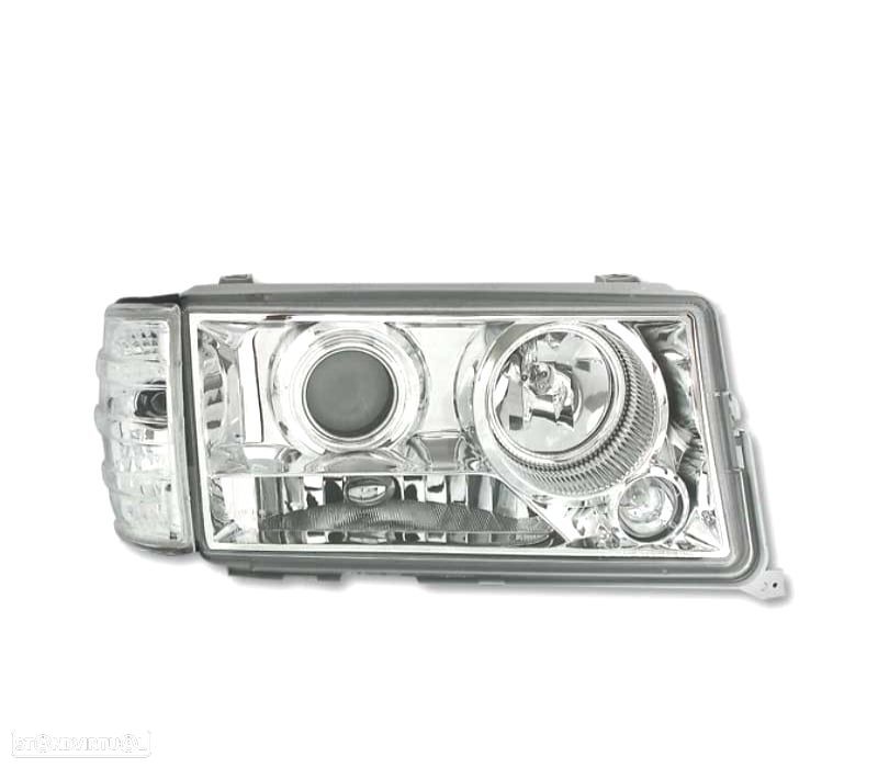 FARÓIS MERCEDES 190 W201 82-93 FUNDO CROMADO - 2