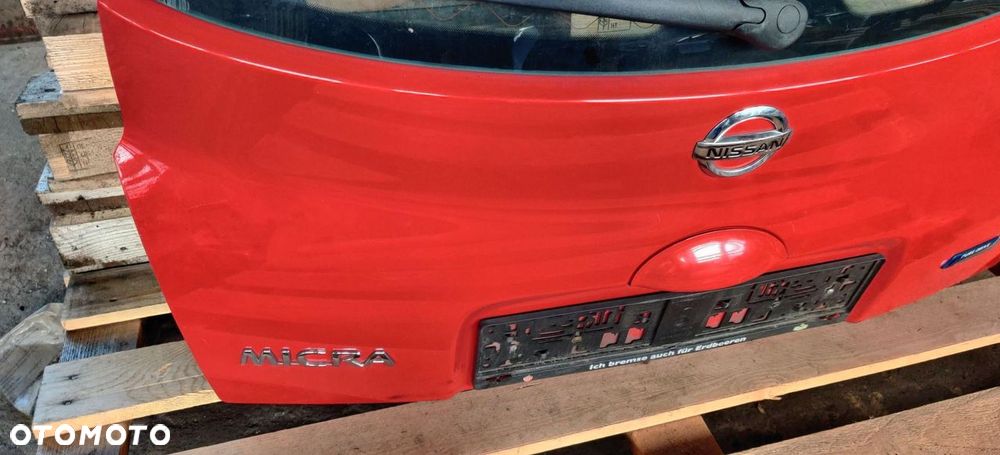 TYLNA KLAPA BAGAŻNIKA TYŁ SZYBA NISSAN MICRA K12 CZERWONA - 4