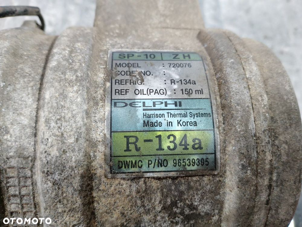 POMPA, SPRĘŻARKA KLIMATYZACJI CHEVROLET AVEO 96539395 1.2 16V - 2