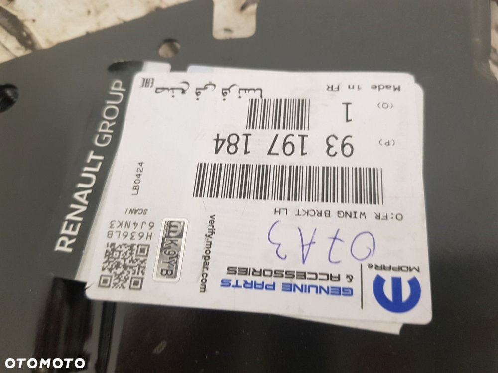 NOWY ORYGINALNY LEWY TYŁ WSPORNIK SLIZG MOCOWANIE BŁOTNIKA RENAULT MASTER III 3 MOVANO B 93197184 - 3