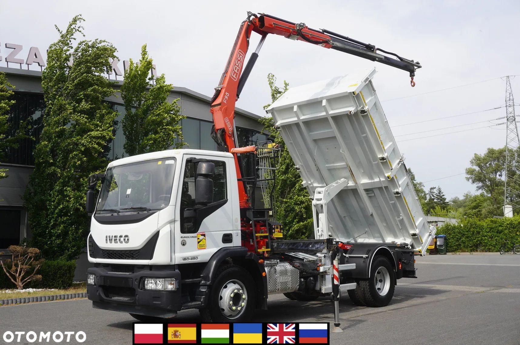 Iveco Eurocargo 160-250 / HDS Fassi F95 / 120 tys. km / wywrotka 3-stronna - 1