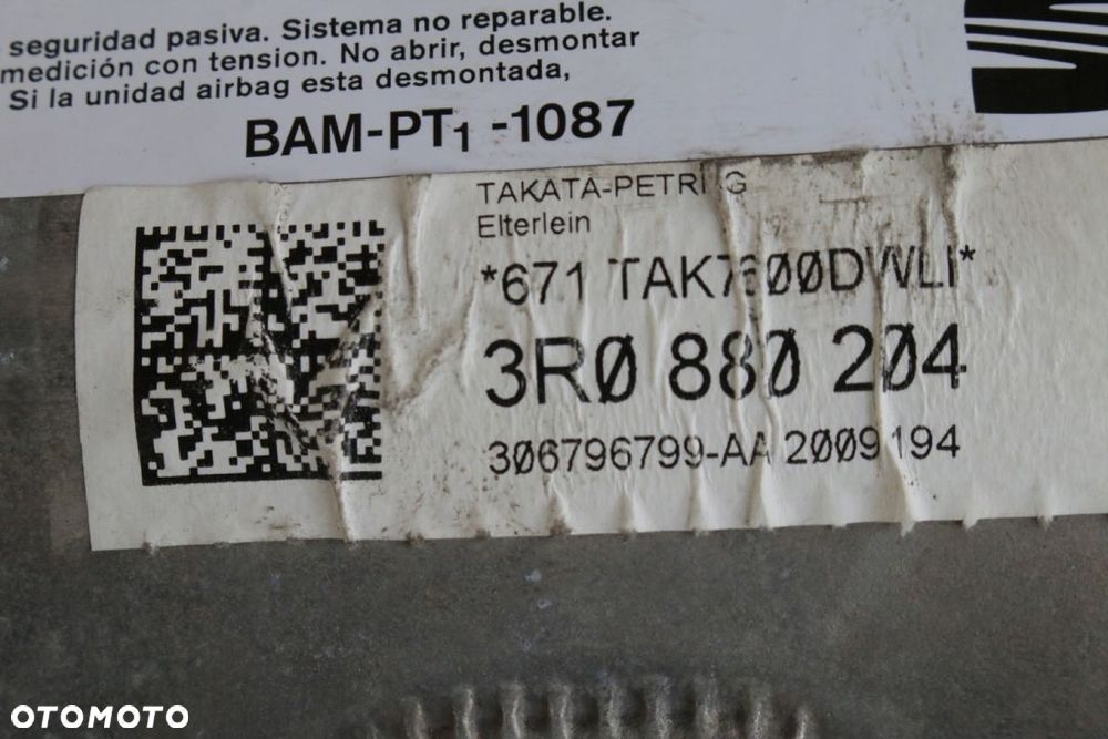 PODUSZKA PASAŻERA SEAT EXEO 3R0880204 - 5