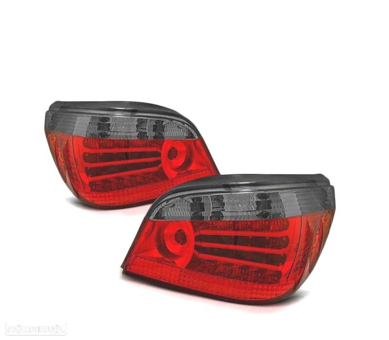 FAROLINS TRASEIROS LED BMW E60 03-07 VERMELHO FUMADO ESCURECIDO - 2