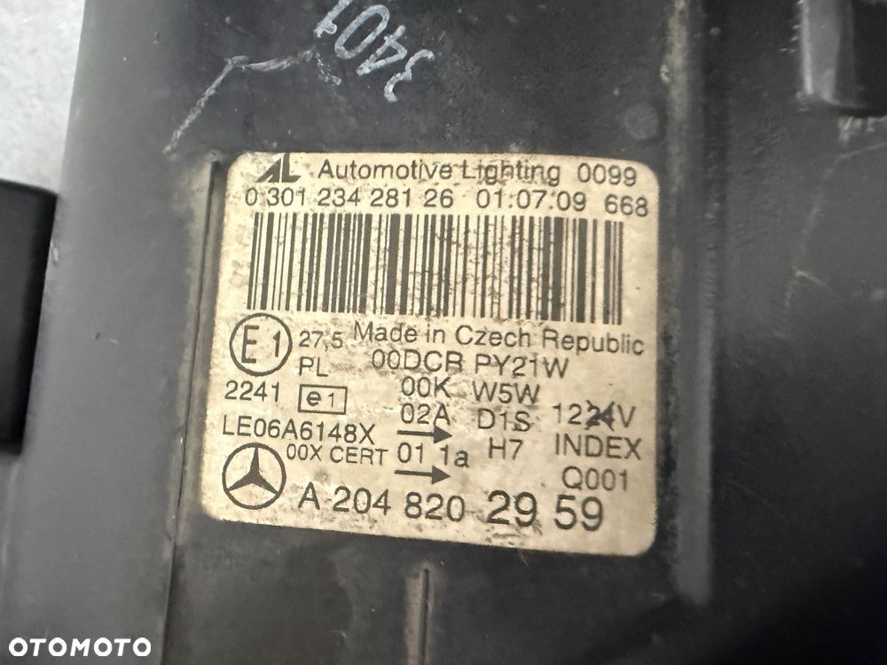 Lampa przednia lewa Mercedes-Benz C W204 A204 xenon skrętny kompletny - 3