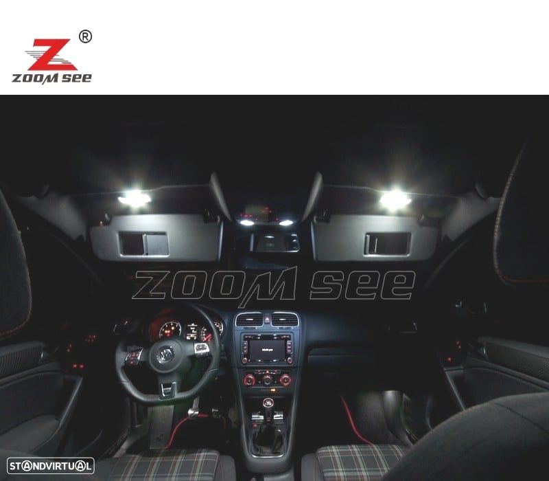 KIT COMPLETO DE 14 LÂMPADAS LED INTERIOR PARA VOLKSWAGEN VW GTI GOLF6 GOLF MK6 MK 6 VI MKVI 2010-20 - 2