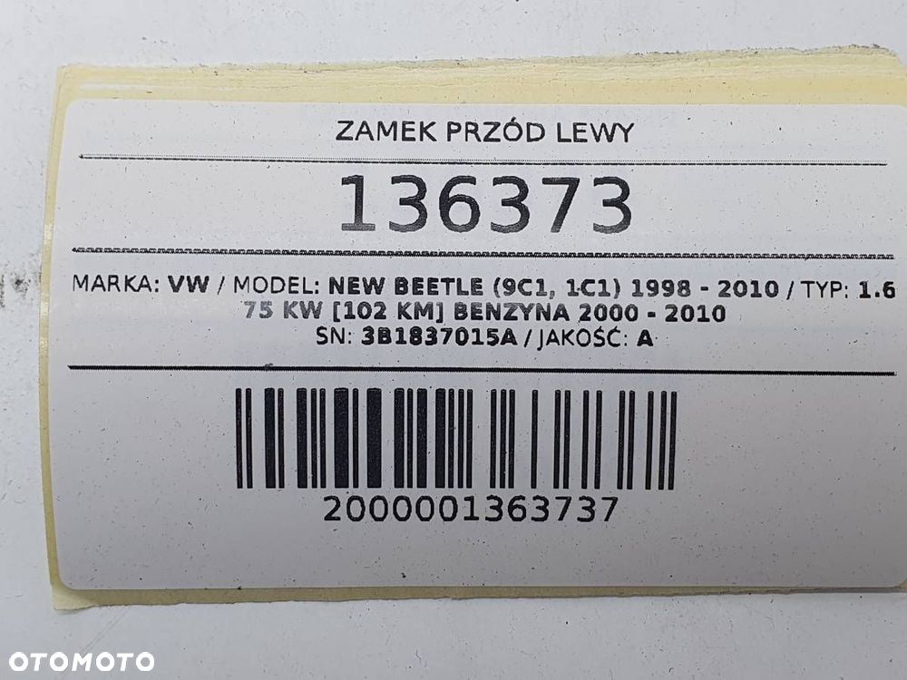 ZAMEK PRZÓD LEWY VW NEW BEETLE 3B1837015A EUROPA 8PIN - 7