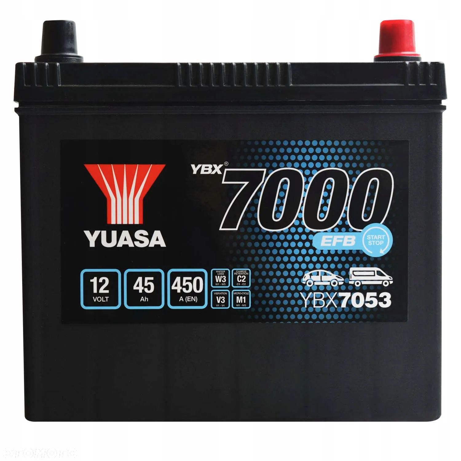 Akumulator YUASA YBX7053 12V 45AH 450A START-STOP EFB Rybnik - 1