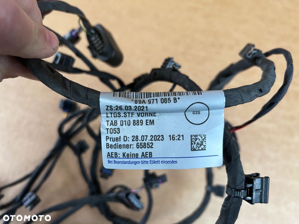 AUDI Q4 E-TRON 89A PRZEWODÓW INSTALACJA PDC SYSTEMU PARKOWANIA PRZÓD ZDERZAK 89A971085B - 3