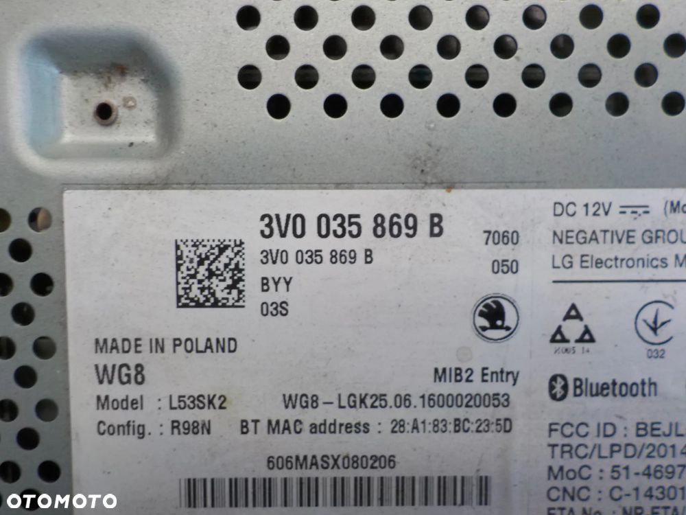 SKODA SUPERB III RADIO NAWIGACJA  3V0035869B - 4