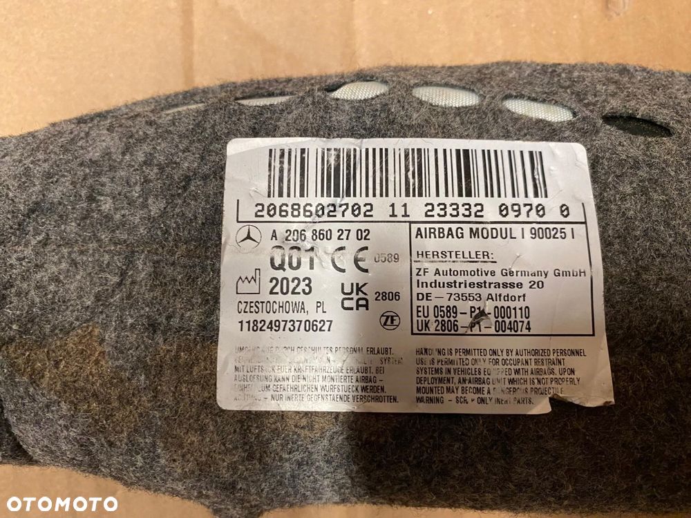 poduszka airbag fotela mercedes c-klasa 206 a2068602702 - 3