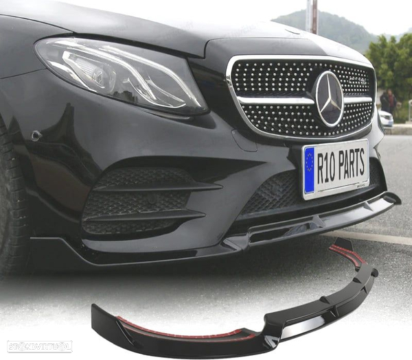 SPOILER FRONTAL MERCEDES CLASE E W213 16-20 LOOK SPORT PRETO BRILHANTE