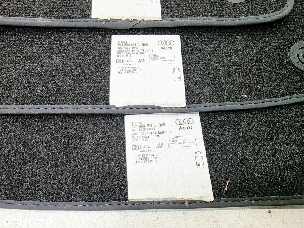DYWAN DYWANIKI MATERIAŁ WELUR AUDI A3 8V 8V1864435 8V1864436 QA5 - 9