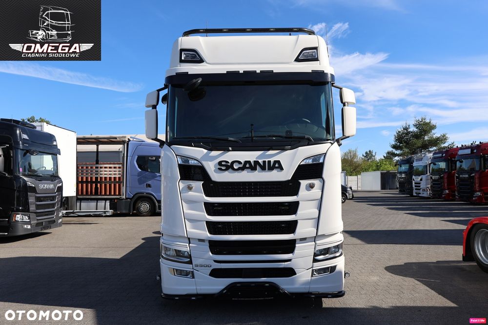 Scania S 500 Hakowiec + przyczepa // Oś skrętna // MEILLER // Klima postojowa / - 16