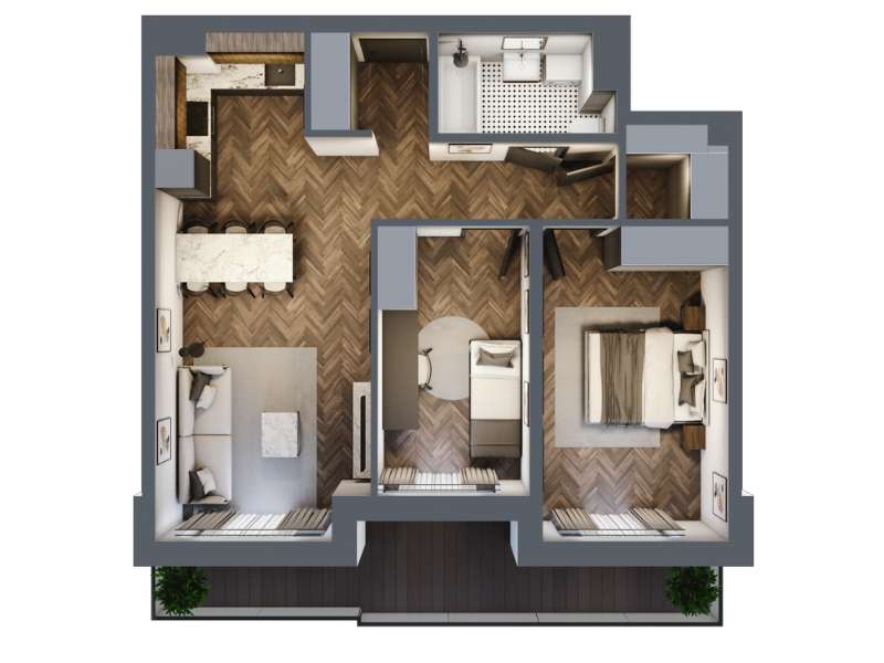 Mieszkanie, 60.20m², 3 pokoje, 6 piętro, B-KLM14-LM52, Nowe Horyzonty