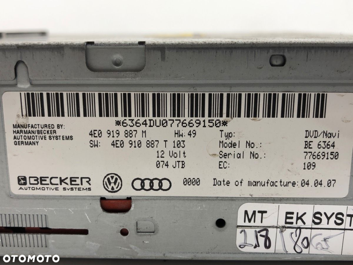 CZYTNIK NAWIGACJI - 86.00 PLN - AUDI A6 C6 (4F2) 2004 - 2011 2.0 TDI 103 kW [140 KM] olej napędowy - 5