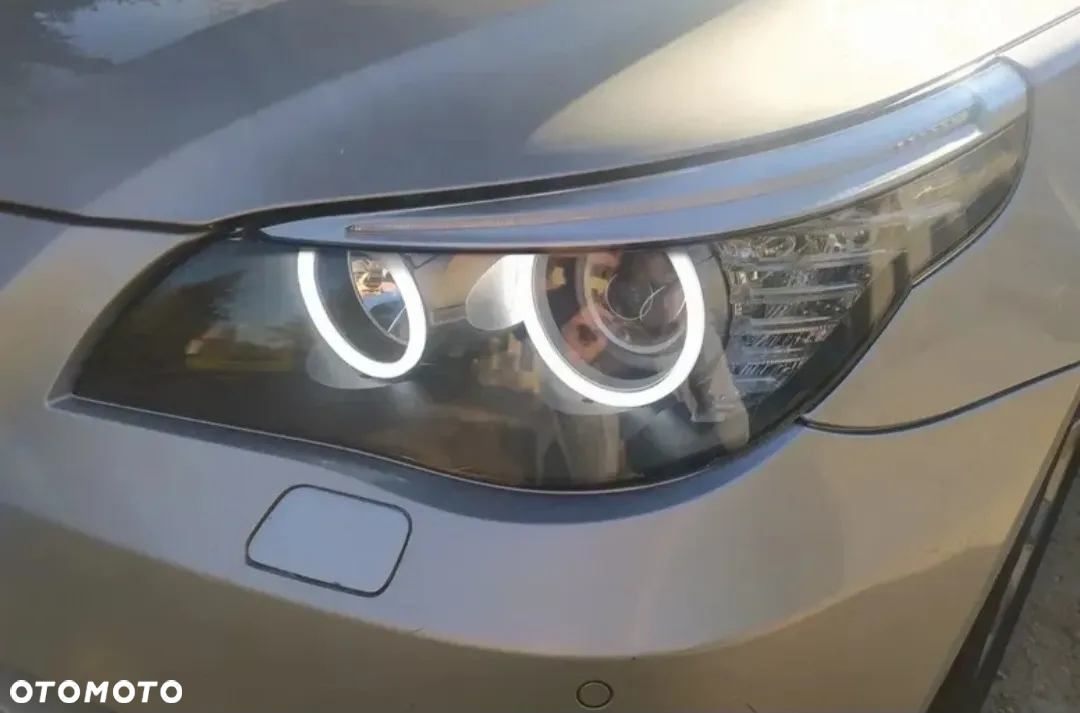 Lampa reflektor BMW E60 E61 F10 F11 M3 M4 E90 E92 F30 F07 F18 M5 Ringi drl led smd dual color + kierunki bmw - 6