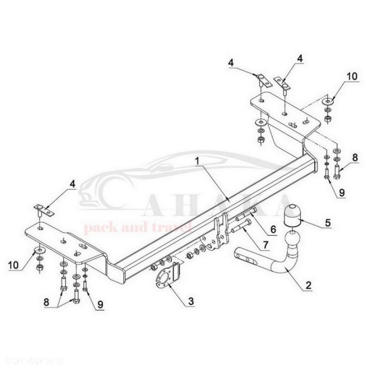 Hak Holowniczy Odkręcany Do Chrysler 300C Touring Kombi 2004-2011 - 3