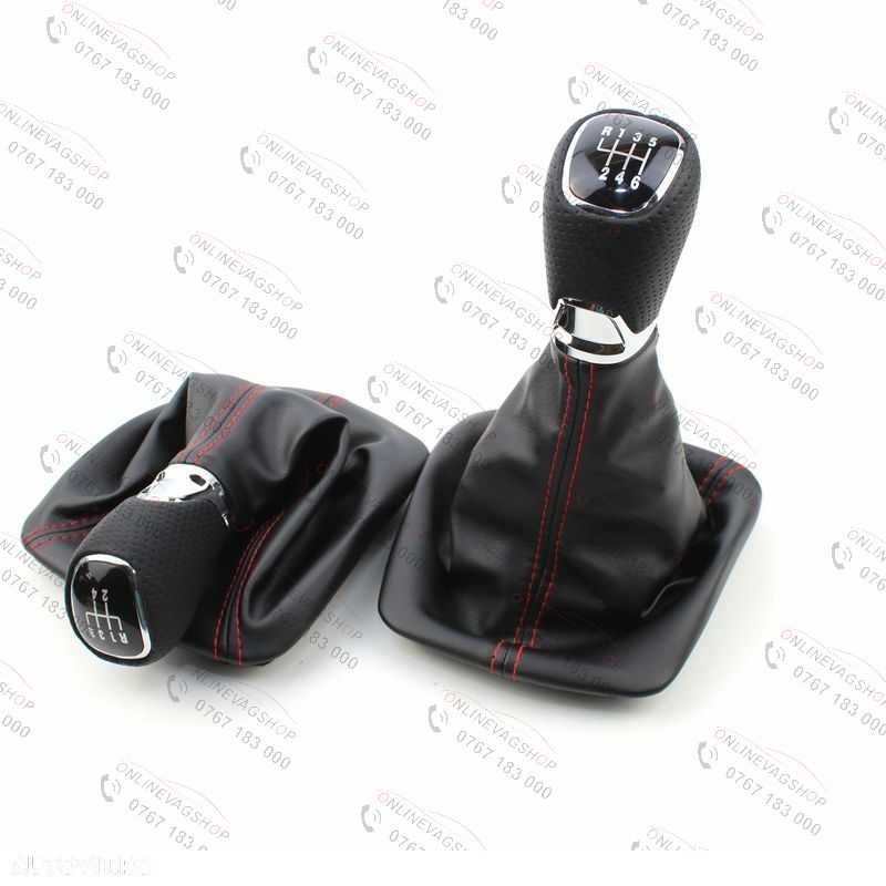 Nuca piele perforata 4x4 Skoda Octavia 2 , Skoda Yeti + manson schimbator - 15