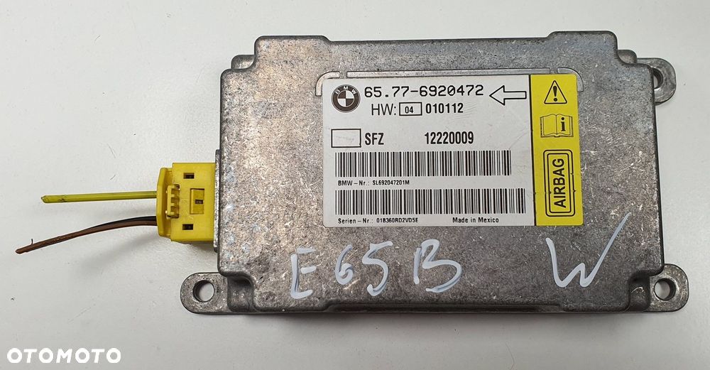 MODUŁ STEROWNIK SENSOR AIR BAG BMW 7 E65 6920472 - 1
