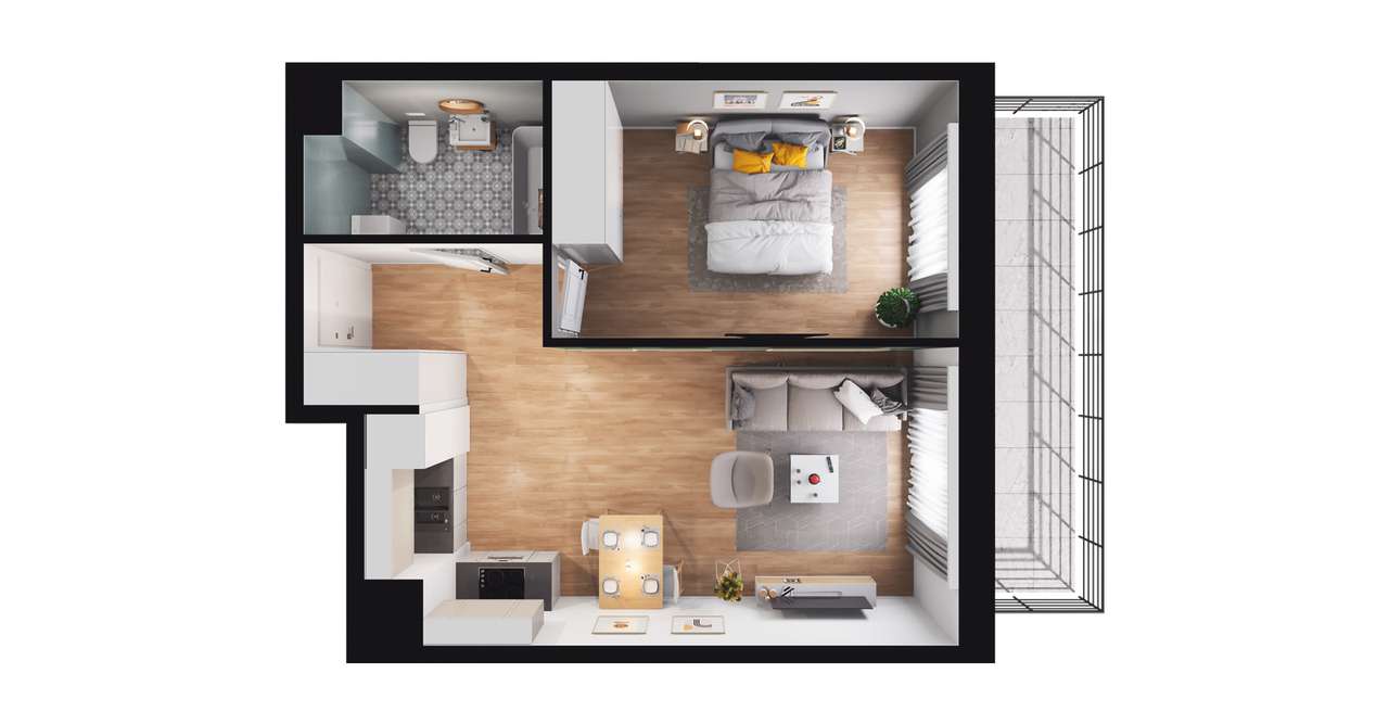 2-pokojowe mieszkanie 40m2 + balkon Bez Prowizji - Pełny obrazek: 2/23