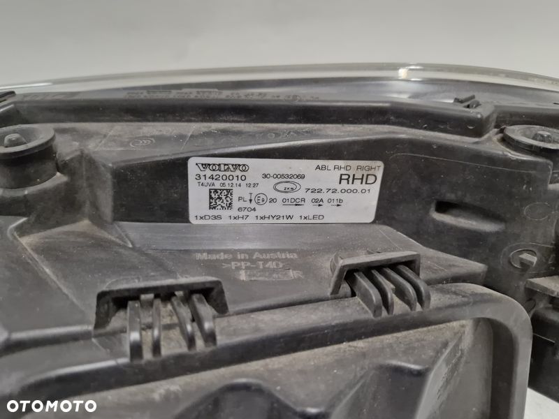 volvo v40 ii 2 lampa reflektor prawy przód xenon uk 31420010 - 7