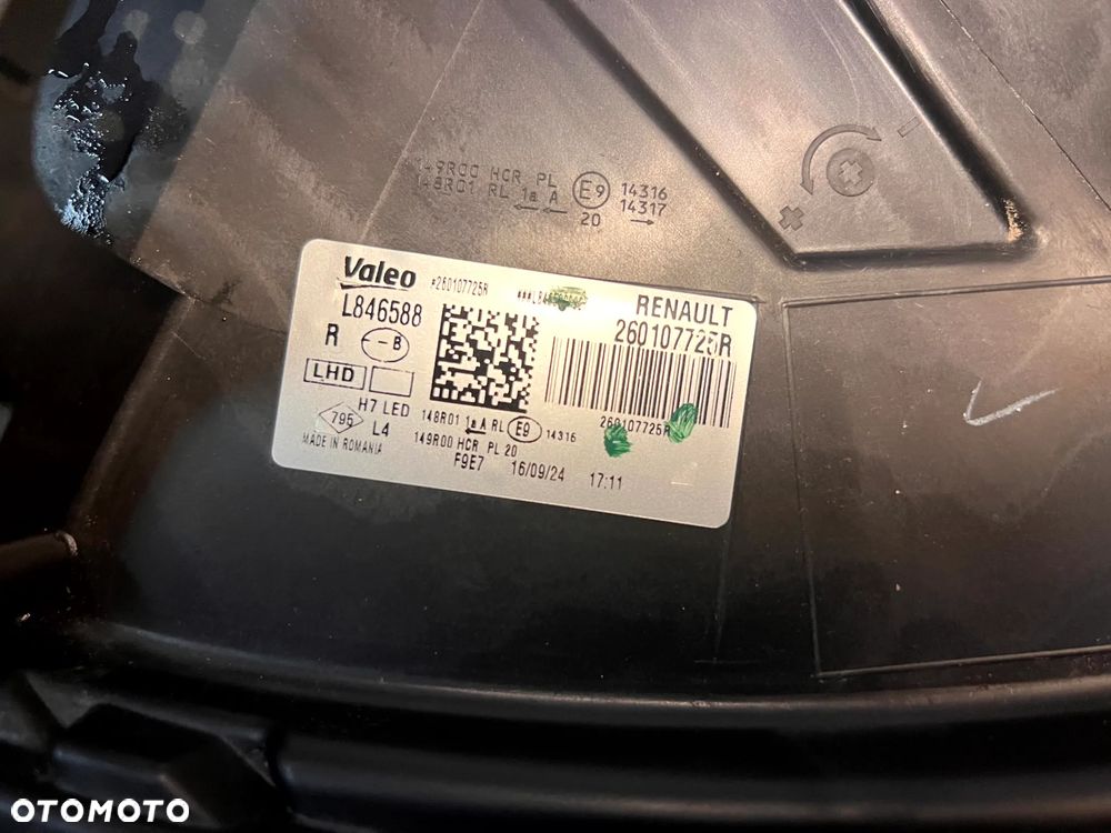 DACIA DUSTER III 2024- LAMPA PRAWY PRZÓD PRAWA PRZEDNIA REFLEKTOR ŁADNY ORYGINAŁ EUROPA 260107725R - 14