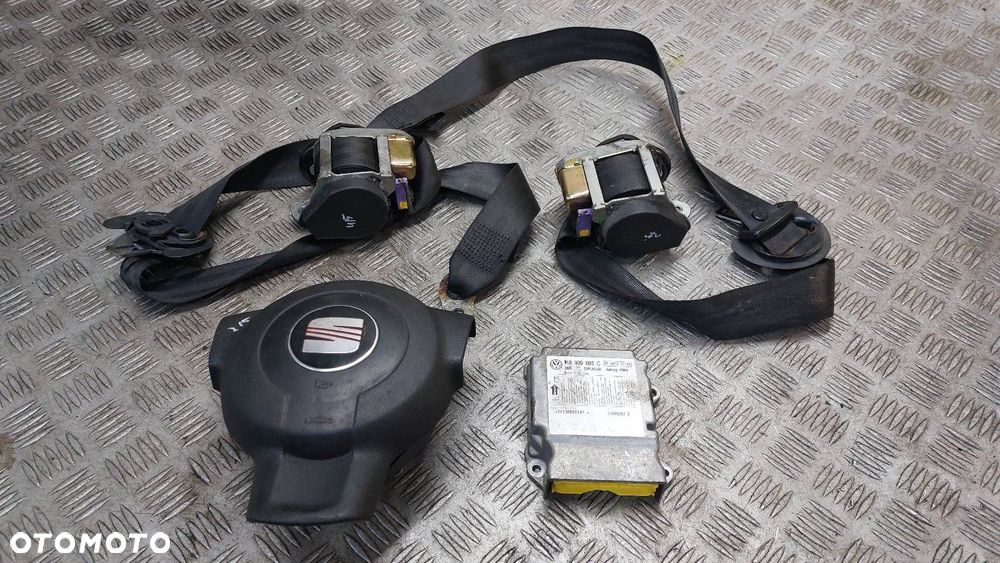 ZESTAW POSTRZAŁOWY SEAT TOLEDO III 1K0909605C KOKPIT DESKA AIRBAG PASY - 11